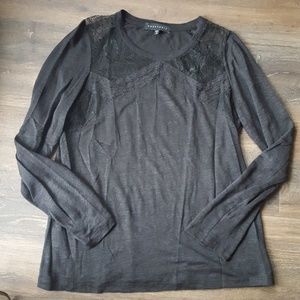 Sanctuary black long-sleeved lace tee